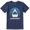 Kids Life is Good Graphic Tees | Kids Clean Jawsome Crusher Tee Darkest Blue