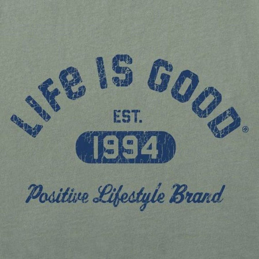 Men Life is Good Graphic Tees | Men'S Positive Lifestyle 1994 Crusher Tee Moss Green