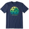 Men Life is Good Graphic Tees | Men'S Clean Retro Pickleball Palms Short Sleeve Tee Darkest Blue