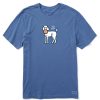 Men Life is Good Graphic Tees | Men'S Vintage Style Poodle Crusher Tee Vintage Blue