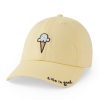 Women Life is Good Hats | Kids Chill Ice Cream Cone Kids Chill Cap Sandy Yellow