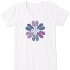 Women Life is Good Graphic Tees | Women'S Flip Flop Flower Crusher Vee Cloud White