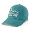 Men Life is Good Hats | Minimal Nature Landscape Chill Cap Spruce Green