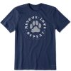 Men Life is Good Graphic Tees | Men'S Rescue Love Repeat Paw Crusher Tee Darkest Blue