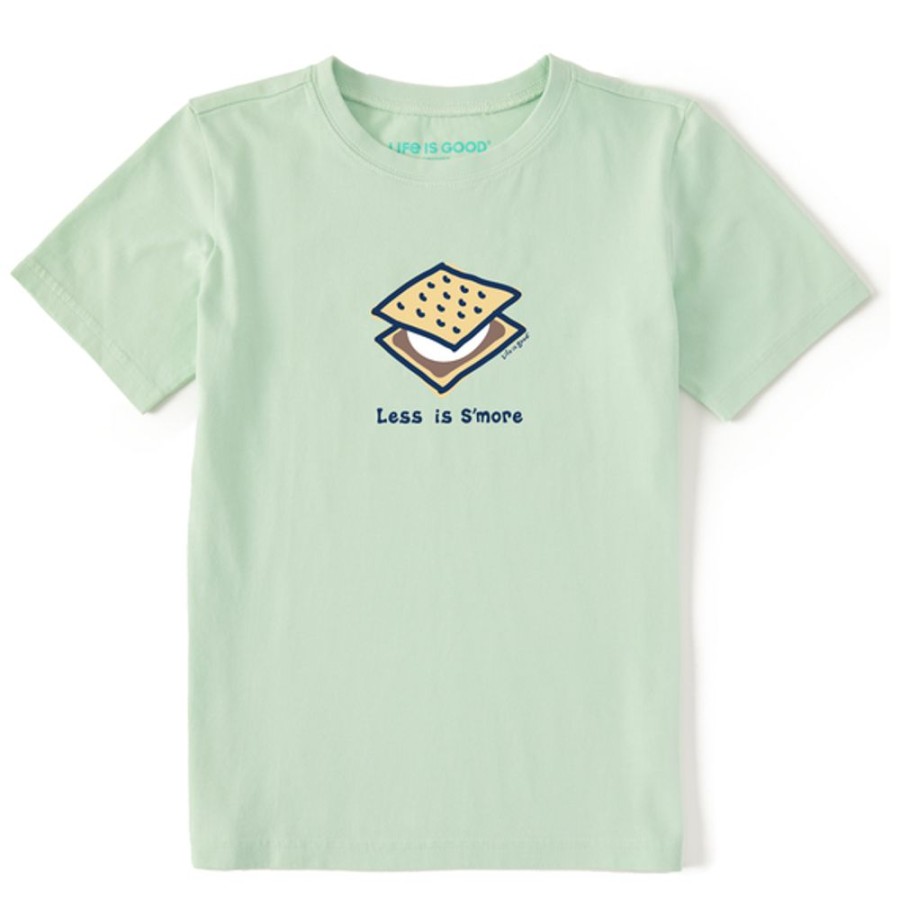 Kids Life is Good Graphic Tees | Kids Less Is Smore Crusher Tee Sage Green