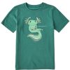 Kids Life is Good Graphic Tees | Kids Quirky Gamesolotl Crusher Tee Spruce Green