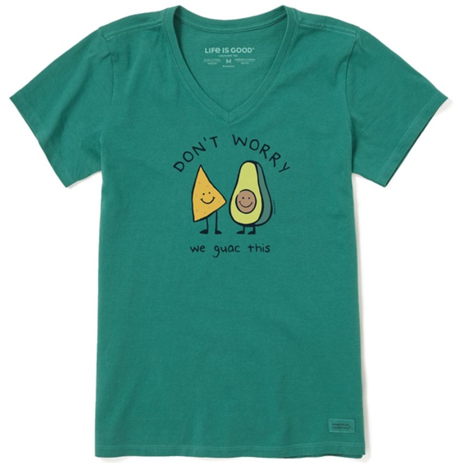 Women Life is Good Graphic Tees | Women'S We Guac This Crusher Vee Spruce Green