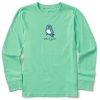 Kids Life is Good Graphic Tees | Kids Sweet Bird Long Sleeve Crusher Tee Spearmint Green