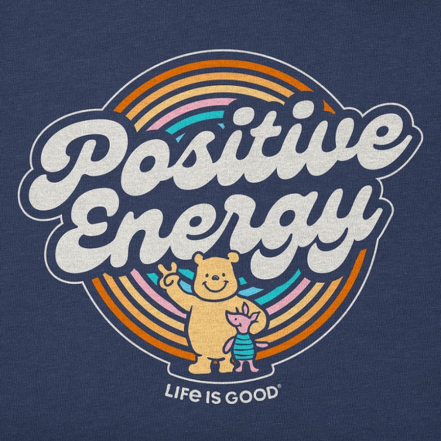 Kids Life is Good Graphic Tees | Kids Vintage Circle Positive Energy Winnie Crusher Tee Darkest Blue