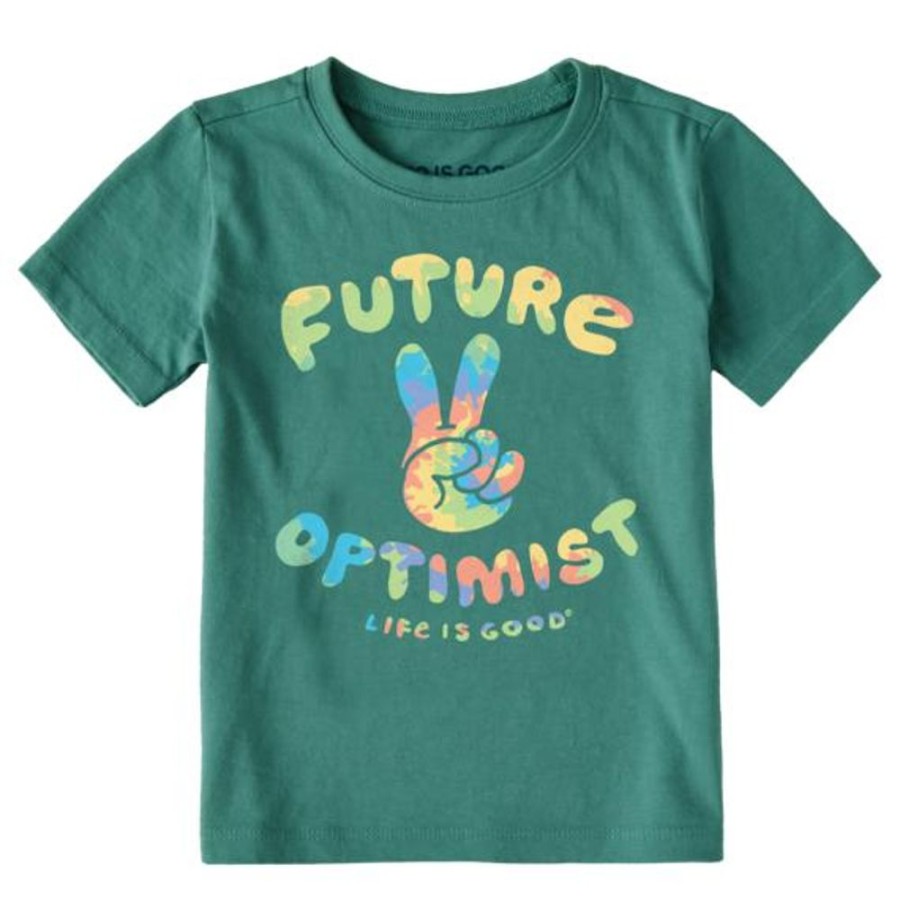 Kids Life is Good | Toddler Future Optimist Crusher Tee Spruce Green