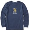 Kids Life is Good Graphic Tees | Kids Rocket Play Ball Long Sleeve Crusher Tee Darkest Blue