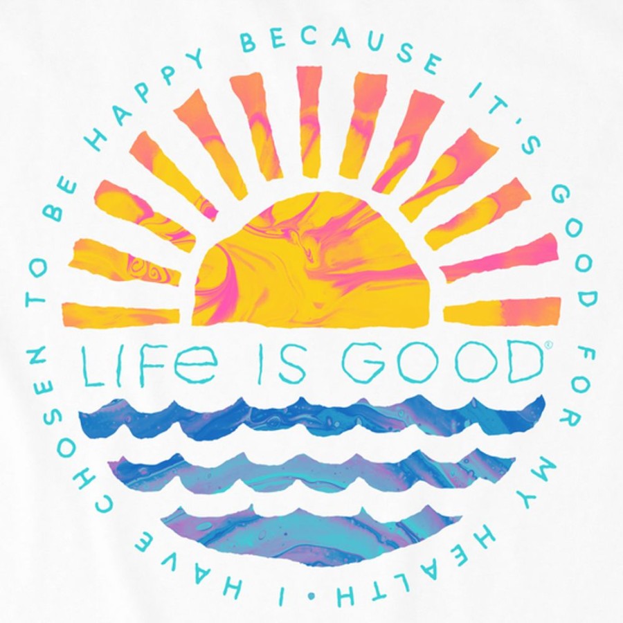 Women Life is Good Graphic Tees | Women'S Quirky Sun Good For My Health Short Sleeve Tee Cloud White