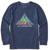 Kids Life is Good Graphic Tees | Kids All Together Tent Long Sleeve Crusher Tee Darkest Blue