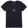 Women Life is Good Graphic Tees | Women'S Always Looking Up Celestial Short Sleeve Vee Jet Black