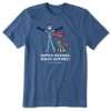 Men Life is Good Graphic Tees | Men'S Jake And Rocket Super Heroes Wear Scrubs Crusher Tee Vintage Blue