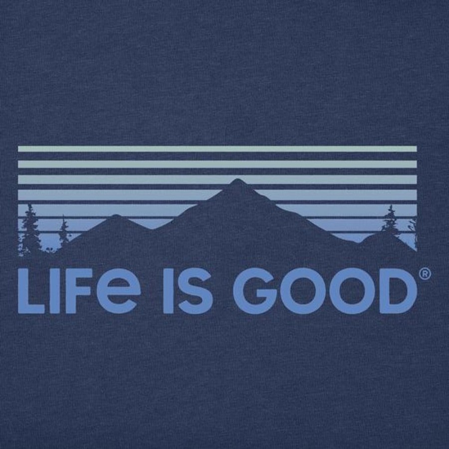 Women Life is Good Graphic Tees | Women'S Scenic Mountain Vista Crusher-Lite Tee Darkest Blue