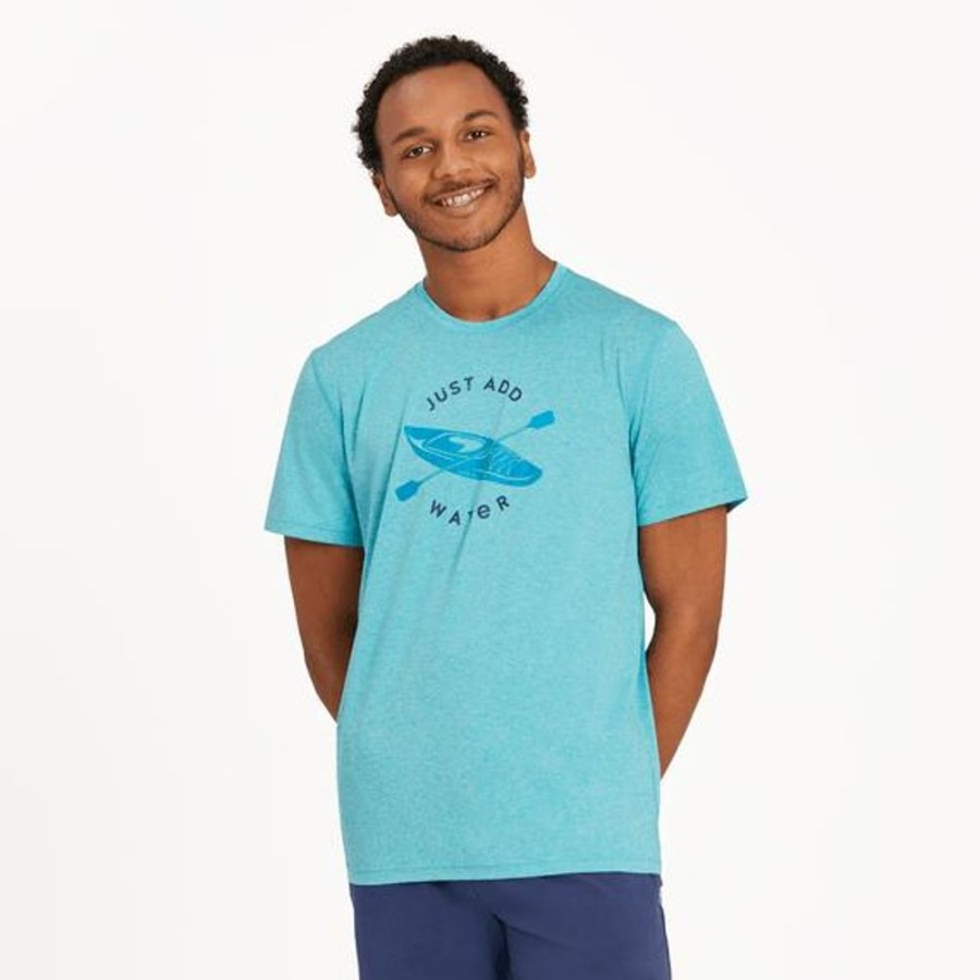 Men Life is Good Active & Slub Tops | Men'S Just Add Water Kayak Adventure Active Tee Island Blue