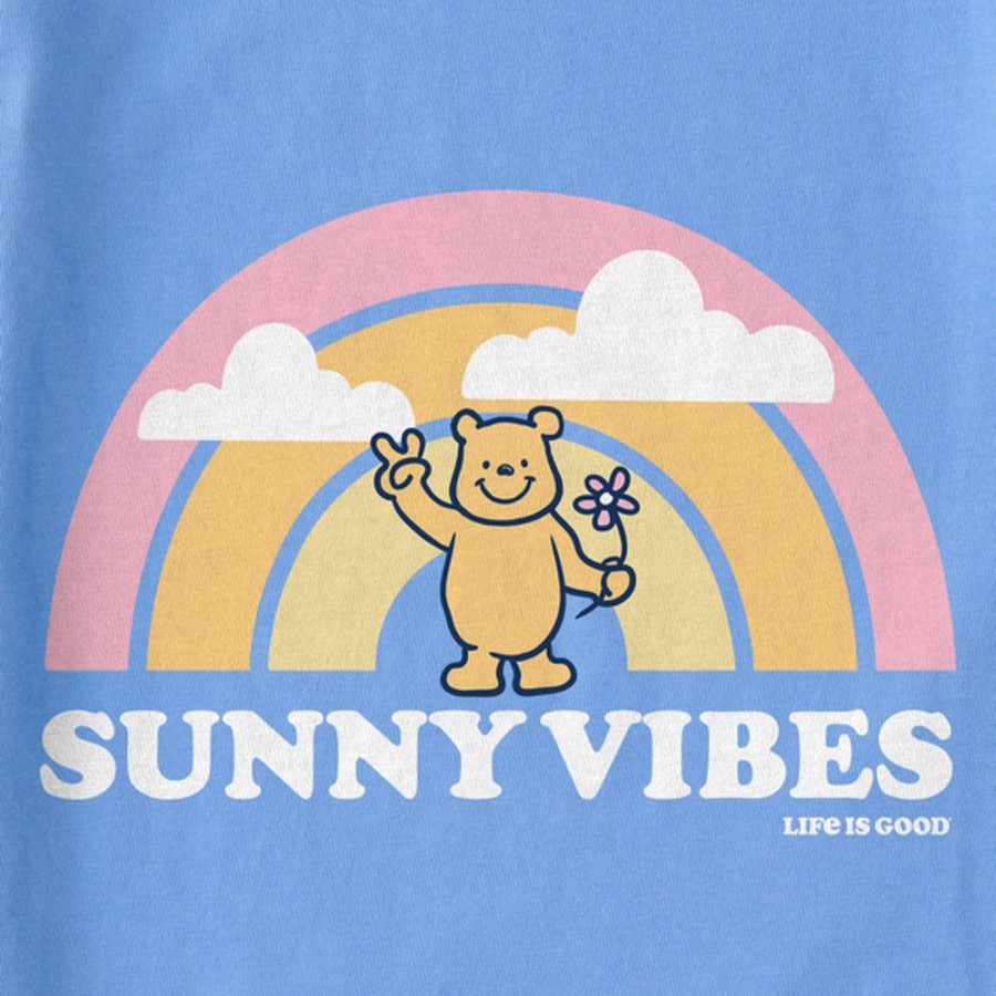 Kids Life is Good Graphic Tees | Kids Vintage Sunny Vibes Winnie Rainbow Crusher Tee Cornflower Blue