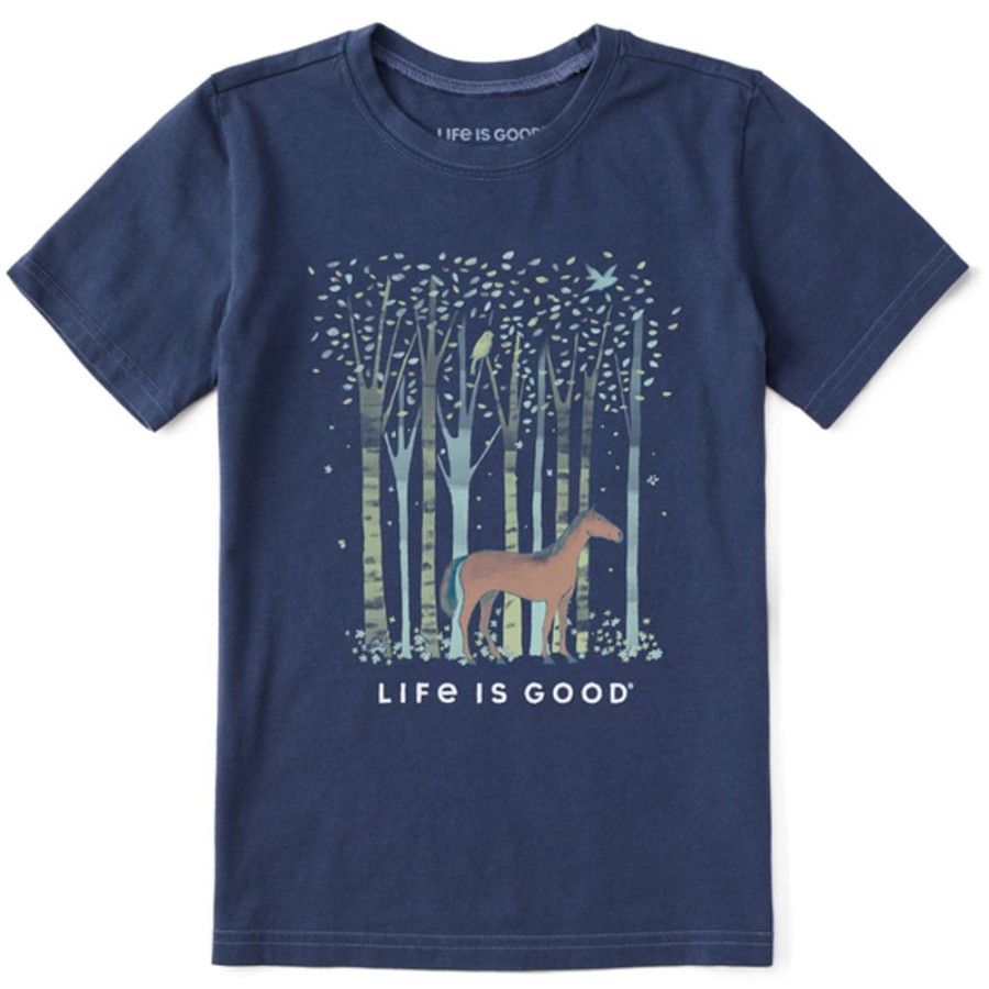 Kids Life is Good Graphic Tees | Kids Woodsy Horse Crusher Tee Darkest Blue