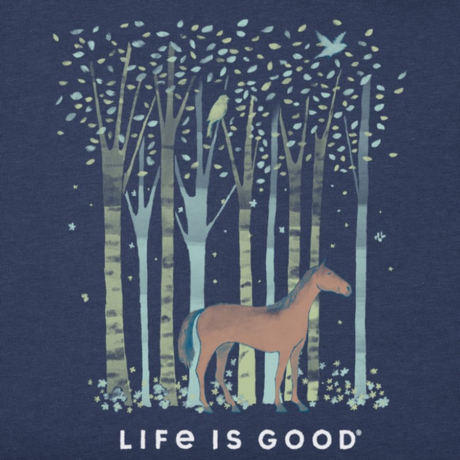 Kids Life is Good Graphic Tees | Kids Woodsy Horse Crusher Tee Darkest Blue