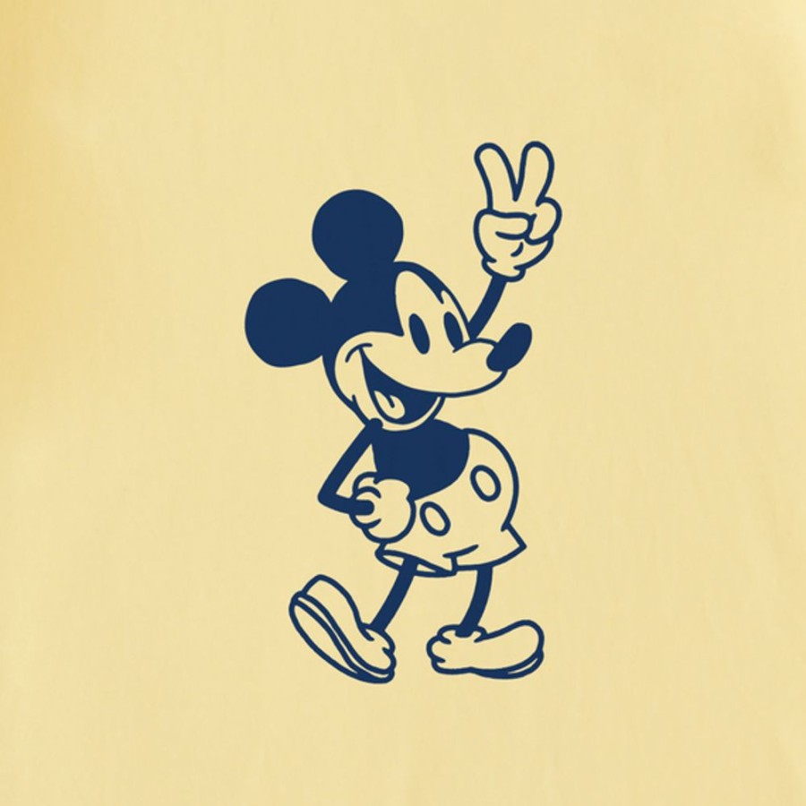 Kids Life is Good Graphic Tees | Kids Clean Steamboat Willie Peace Mini Crusher Tee Sandy Yellow