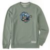 Men Life is Good Sweatshirts & Hoodies | Men'S Play More Worry Less Jake Guitar Simply True Fleece Crew Moss Green