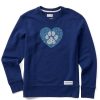 Women Life is Good Sweatshirts & Hoodies | Women'S Animal Heart Simply True Fleece Crew Darkest Blue