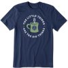 Men Life is Good Graphic Tees | Men'S Little Things Mug Crusher Tee Darkest Blue