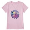 Women Life is Good Graphic Tees | Women'S Hibiscus-Scape Short Sleeve Vee Seashell Pink