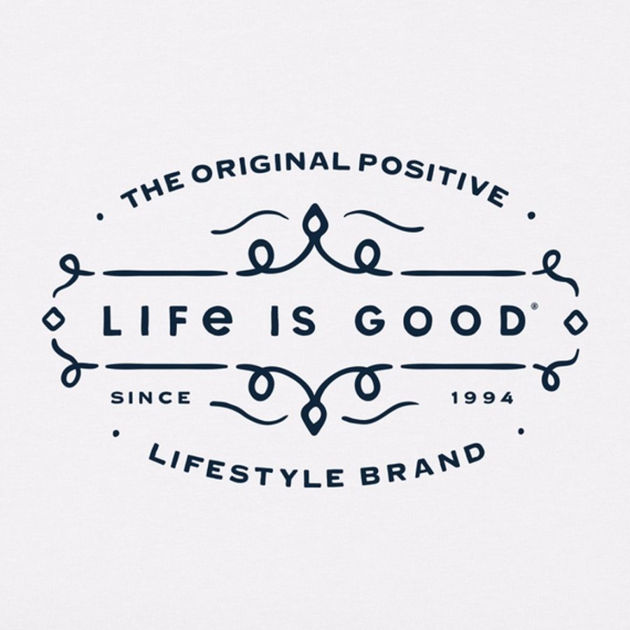 Women Life is Good Sweatshirts & Hoodies | Women'S Lig Orignal Positive Lifestyle Simply True Fleece Crew Cloud White