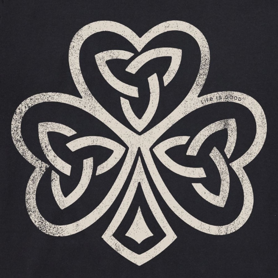 Women Life is Good Graphic Tees | Women'S Celtic Irish Clover Short Sleeve Tee Jet Black