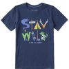 Kids Life is Good Graphic Tees | Kids Stay Wild Crusher Tee Darkest Blue