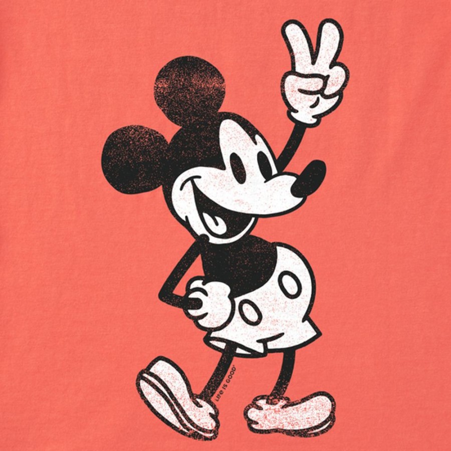 Kids Life is Good Graphic Tees | Kids Clean Steamboat Willie Peace Crusher Tee Mango Orange