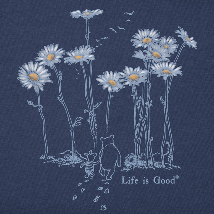 Women Life is Good Boxy Tees | Women'S Winnie & P Daisy Stroll Boxy Crusher Tee Darkest Blue