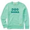 Women Life is Good Sweatshirts & Hoodies | Women'S Dog Mama Simply True Fleece Crew Spearmint Green