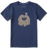 Kids Life is Good Graphic Tees | Kids Quirky Wild Heart Sea Lions Crusher Tee Darkest Blue