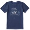 Kids Life is Good Graphic Tees | Kids Fineline Peaceful Sloth Crusher Tee Darkest Blue