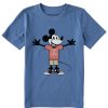 Kids Life is Good Graphic Tees | Kids Clean Steamboat Willie Open Arms Crusher Tee Vintage Blue