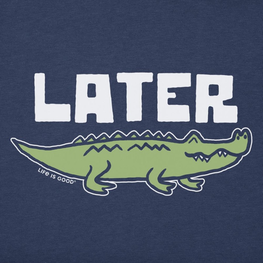 Kids Life is Good Graphic Tees | Kids Later Gator Crusher Tee Darkest Blue