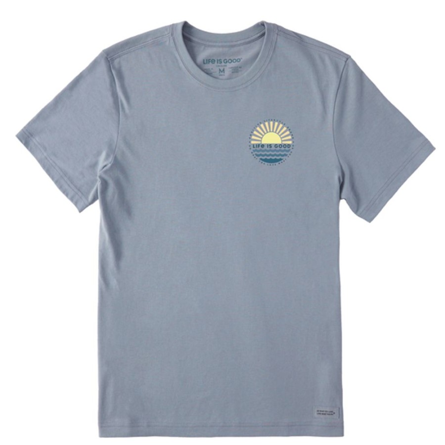 Men Life is Good Graphic Tees | Men'S Sunset On The Water Crusher Tee Stone Blue