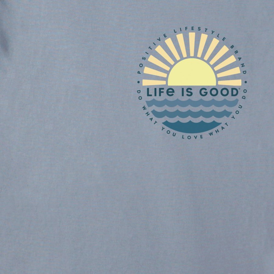 Men Life is Good Graphic Tees | Men'S Sunset On The Water Crusher Tee Stone Blue