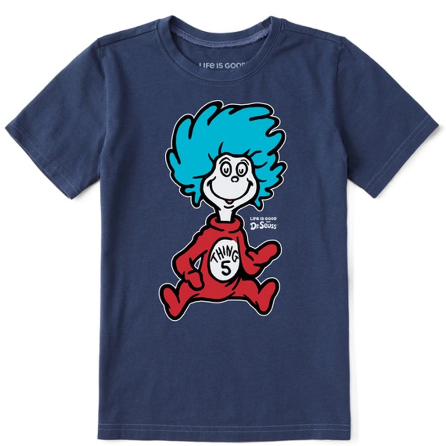 Kids Life is Good Graphic Tees | Kids Thing 5 Crusher Tee Darkest Blue