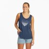 Women Life is Good Graphic Tees | Women'S True Love Textured Slub Tank Darkest Blue