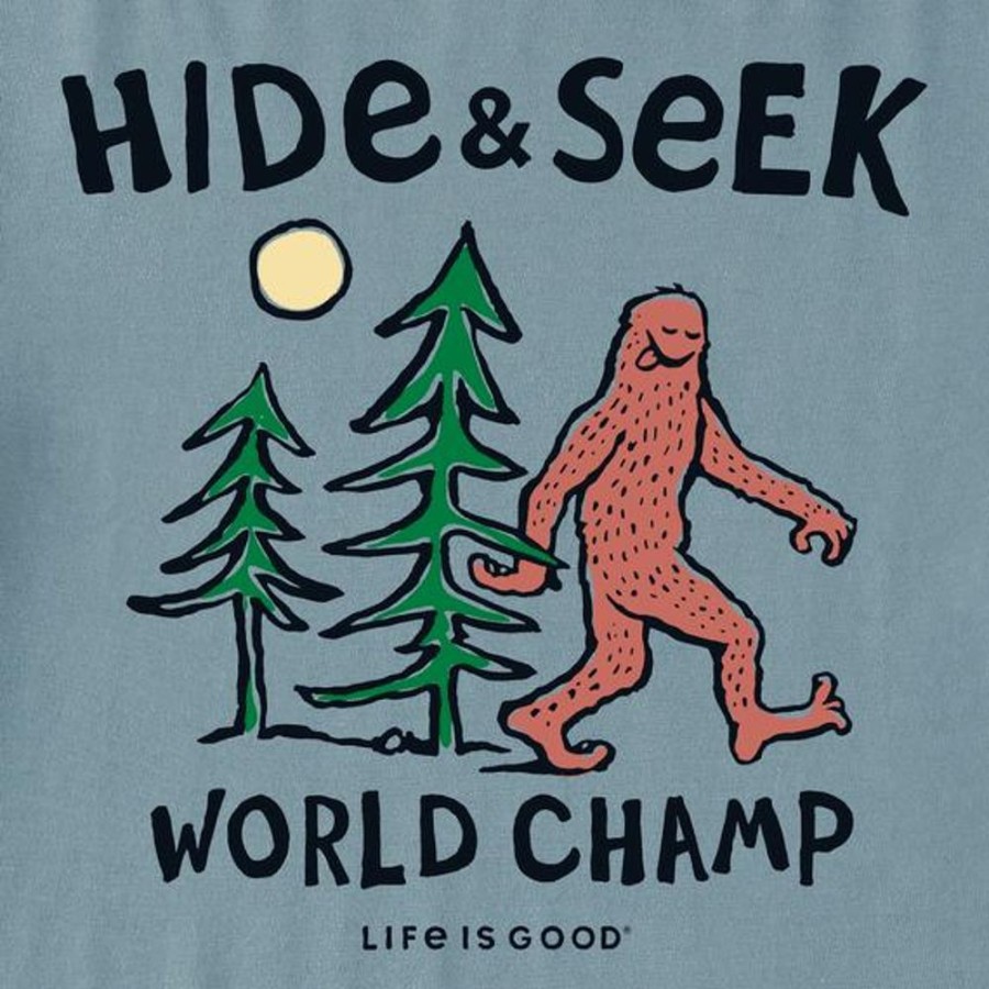 Kids Life is Good Graphic Tees | Kids Hide & Seek Champ Crusher Tee Smoky Blue