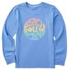 Kids Life is Good Graphic Tees | Kids Groovy Beach Bound Long Sleeve Crusher Tee Cornflower Blue