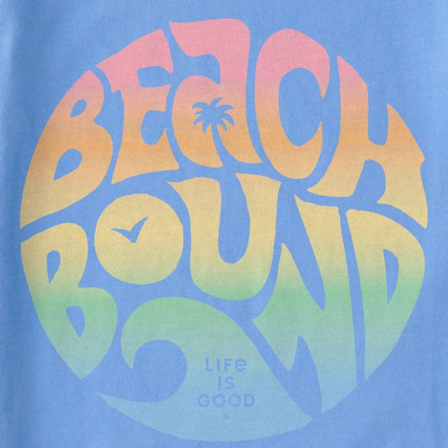 Kids Life is Good Graphic Tees | Kids Groovy Beach Bound Long Sleeve Crusher Tee Cornflower Blue