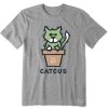 Men Life is Good Graphic Tees | Men'S Vintage Al Catcus Crusher Tee Heather Gray