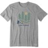 Men Life is Good Graphic Tees | Men'S Keep It Simple Hiking Through The Woods Short Sleeve Tee Heather Gray