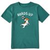 Kids Life is Good Graphic Tees | Kids Heads Up Soccer Dog Crusher Tee Spruce Green