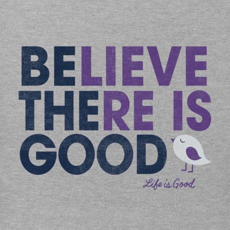 Women Life is Good Graphic Tees | Women'S Be The Good Bird Crusher Tee Heather Gray